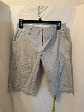 J.Crew City Fit Striped Seersucker Shorts Blue 8